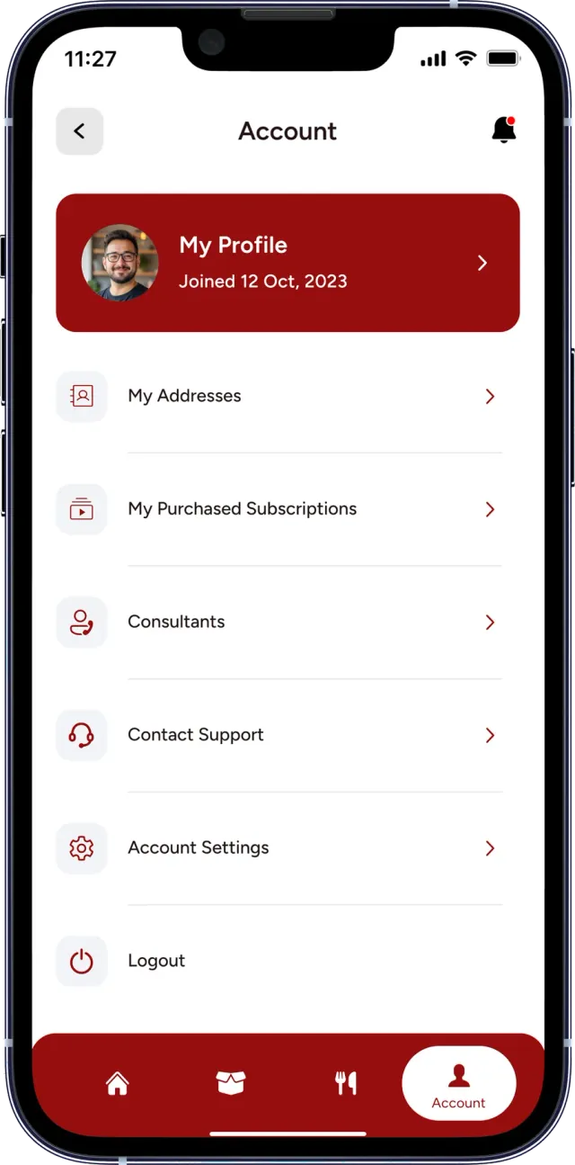 تطبيق عملاء Aim Diet — Account