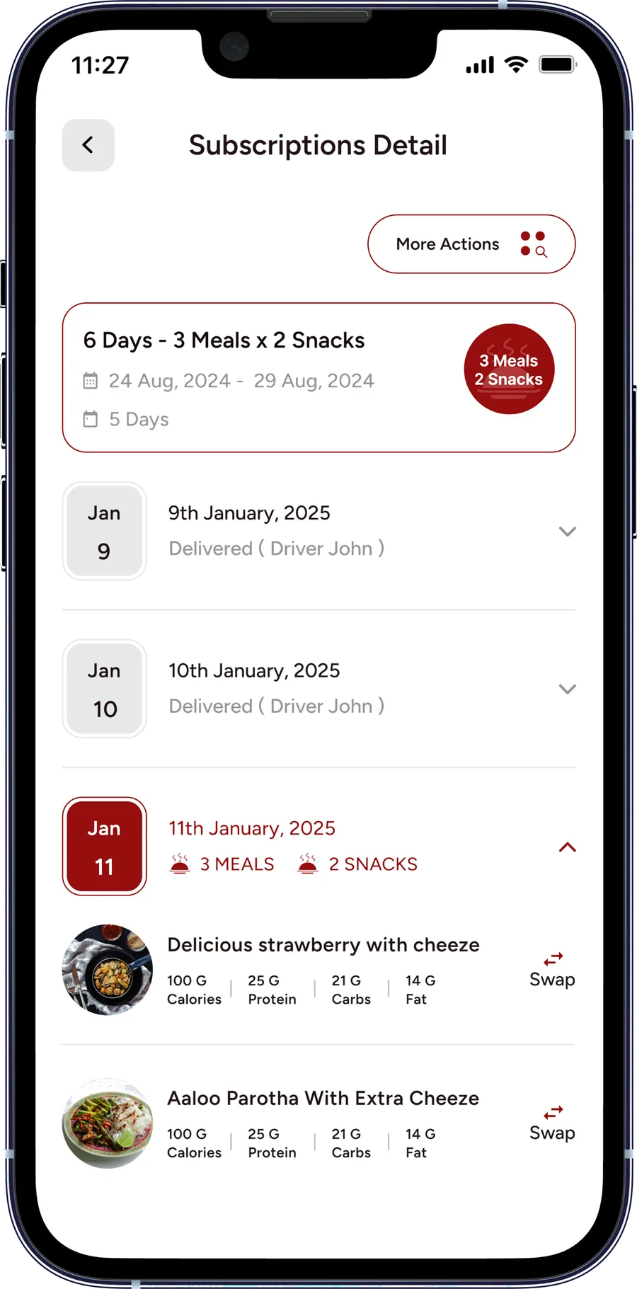 Aim Diet customer app — Subscription Detail